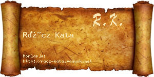 Rácz Kata névjegykártya